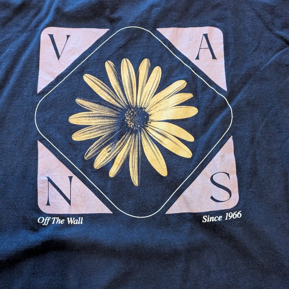 Vans Men’s Graphic Speckled Daisy Short Sleeve Shirt – Navy Blue, Size XXL - Picture 8 of 8